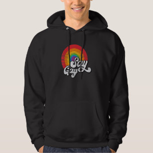 Veste À Capuche Lgbtq Dites Gay Rainbow Pride Retro Vintage 1