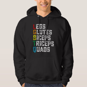 Veste À Capuche LGBTQ Legs Glutes Biceps Triceps Quads Gym amusant