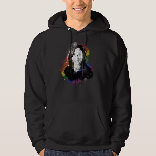 Veste À Capuche LGBTQ Rainbow Kamala Harris Spray Paint Pride (Devant)