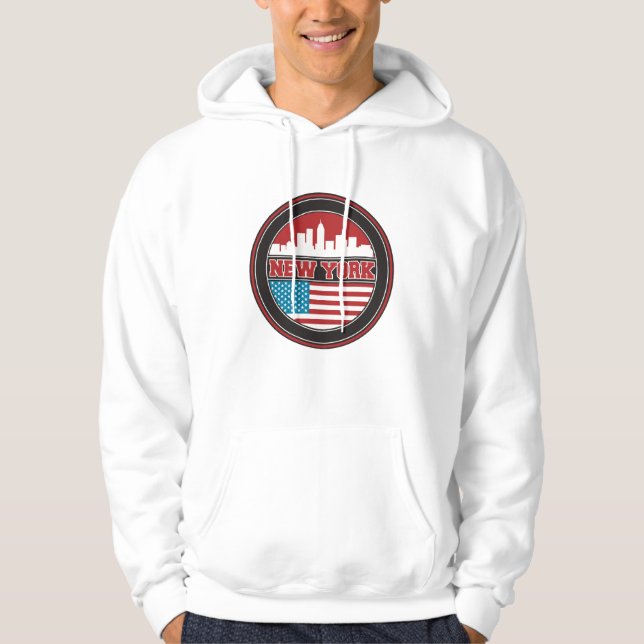 Veste À Capuche L'horizon | Etats-Unis de New York diminuent (Devant)