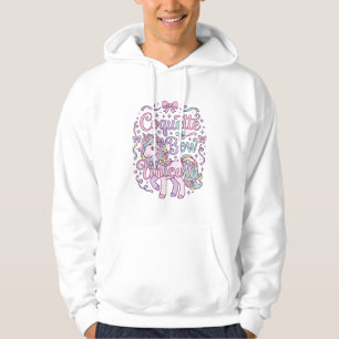 Veste À Capuche Licorne Coquette Bow Licorne Mignon Graphique Past