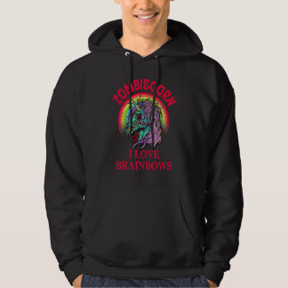 Veste À Capuche Licorne Zombie J'Aime Brainbows Thème Gothique Go