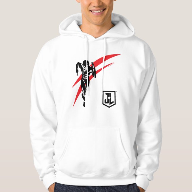 Veste À Capuche Ligue de Justice | Flash Running Noir Pop Art (Devant)