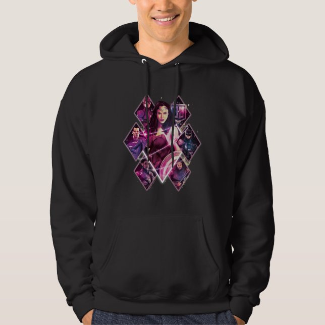 Veste À Capuche Ligue de Justice | Panneaux de groupe galactique d (Devant)