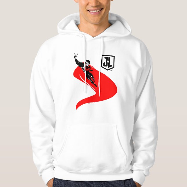 Veste À Capuche Ligue de Justice | Superman Flying Noir Pop Art (Devant)