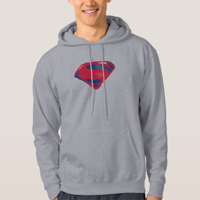 Veste À Capuche Ligue de Justice | Symbole Superman brosse et demi (Devant)