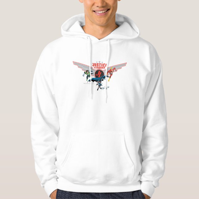 Veste À Capuche Ligue de la justice Flying Air Badge and Heroes (Devant)