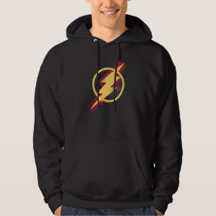 Veste À Capuche Ligue de la justice  Symbole Flash de brosse et de