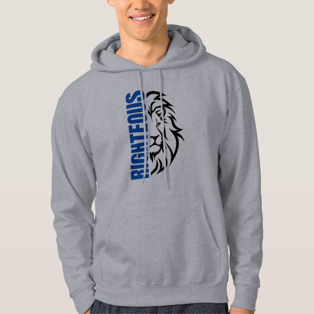 Veste À Capuche Lion avec le mot bleu gras droit (Devant)