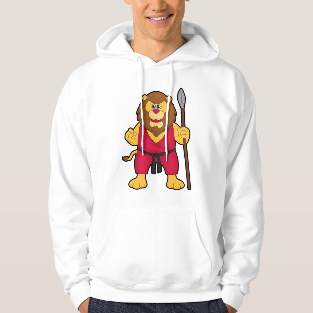 Veste À Capuche Lion comme guerrier avec Spear (Devant)