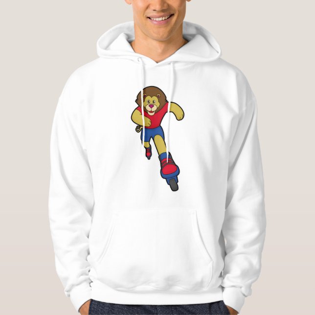 Veste À Capuche Lion comme patineur avec patins en ligne (Devant)