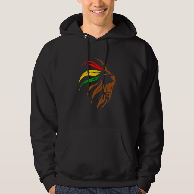 Veste À Capuche Lion Head Rasta Black History Month BLM Melanin Zo (Devant)