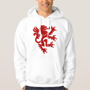 Veste À Capuche Lion héraldique 01 - Rouge rubis