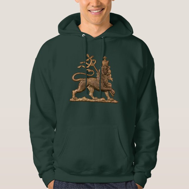 Veste À Capuche Lion Judah Tripe Jah Rastafari Reggae Rasta Roots  (Devant)