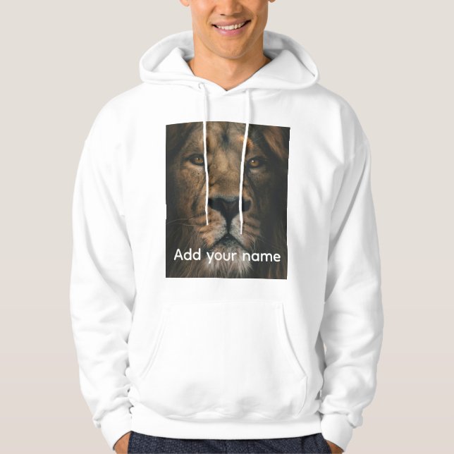 Veste À Capuche Lion t-shirt imprimé avec texte édité (Devant)