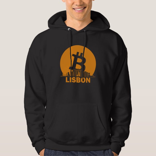 Veste À Capuche Lisbon Bitcoin Maximalist  Bitcoin Lisbon Skyline (Devant)
