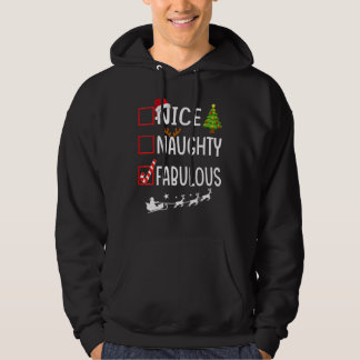 Veste À Capuche Liste de Noël Xmas Père Noël Gentil Vilain Fabuleu