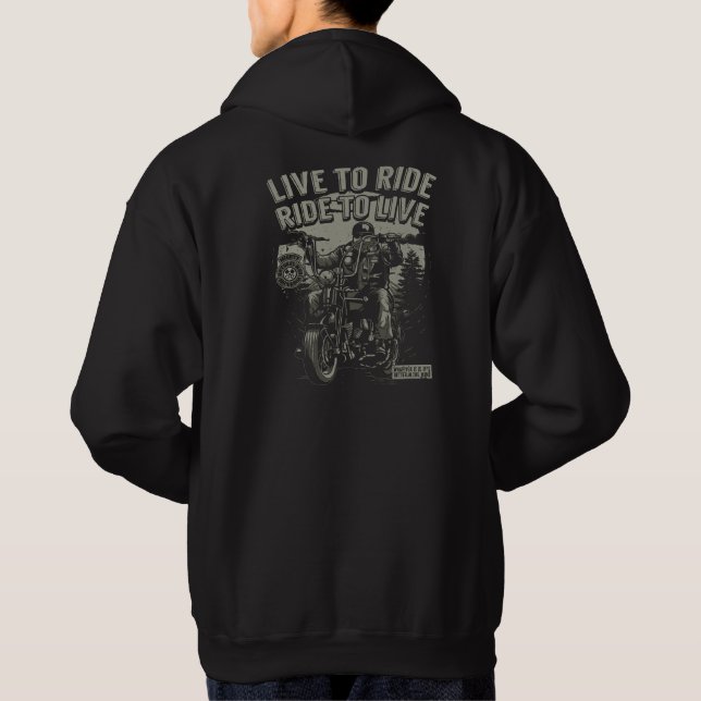 Veste À Capuche Live to Ride, Ride to Live Moto (Dos)