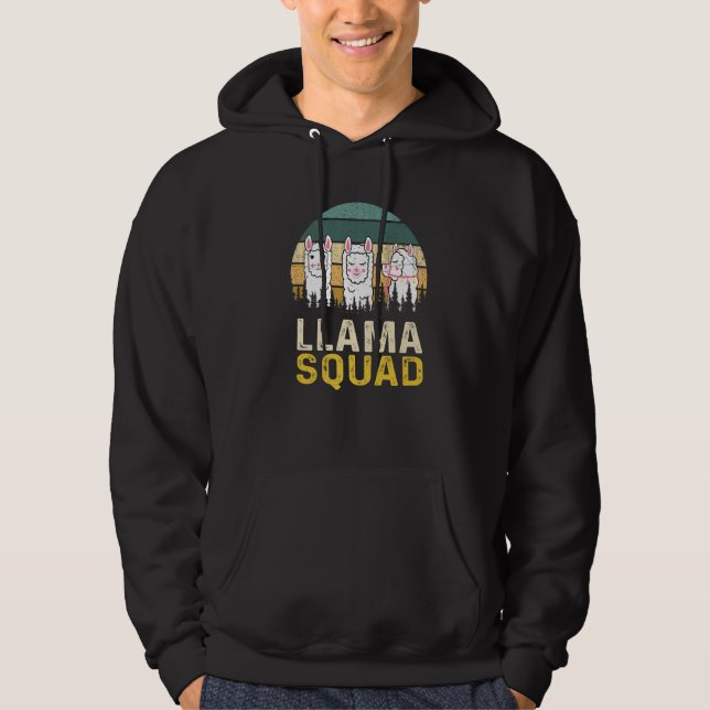 Veste À Capuche Llama Squad Llama  Alpaca Costume Llama (Devant)