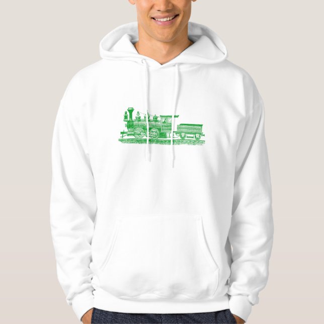 Veste À Capuche Locomotive 02 - Vert herbe (Devant)