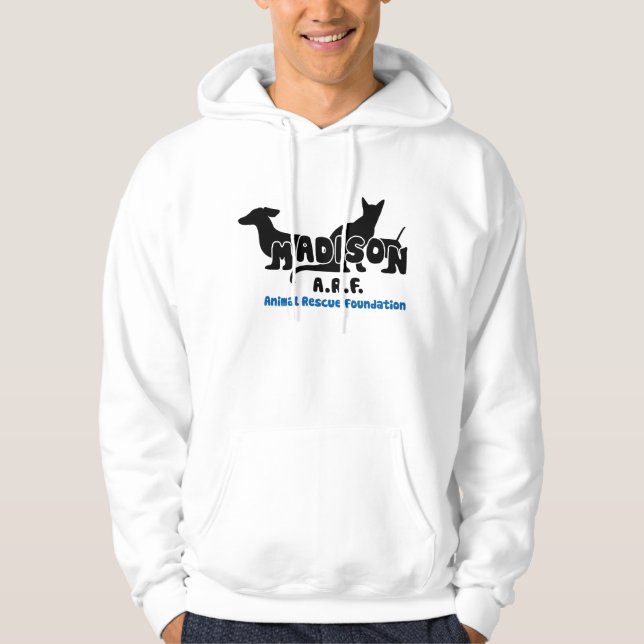 Veste À Capuche logo blanc d'ensemble (Devant)