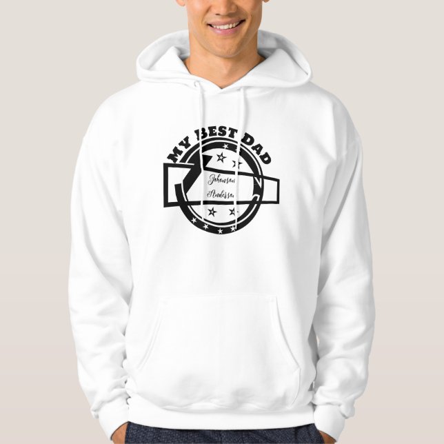 Veste À Capuche Logo Cool simple personnalisé|Mon meilleur père (Devant)