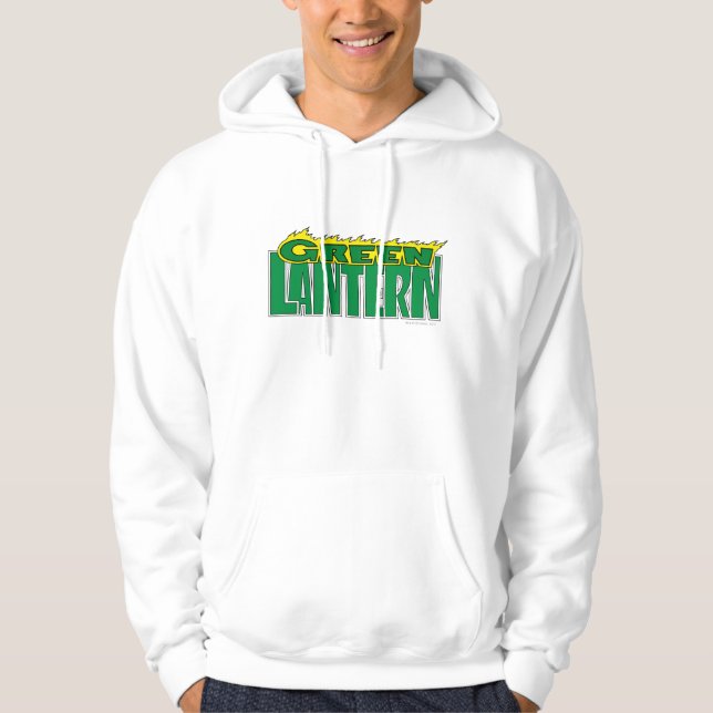 Veste À Capuche Logo de lanterne verte - Flammes jaunes (Devant)
