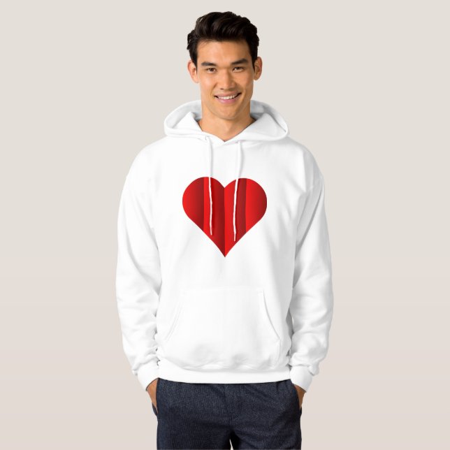 Veste À Capuche Logo Red Cute Heart (Devant entier)