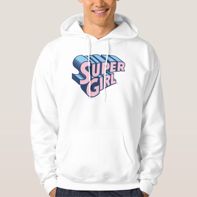 Veste À Capuche Logo Supergirl rose et bleu (Devant)