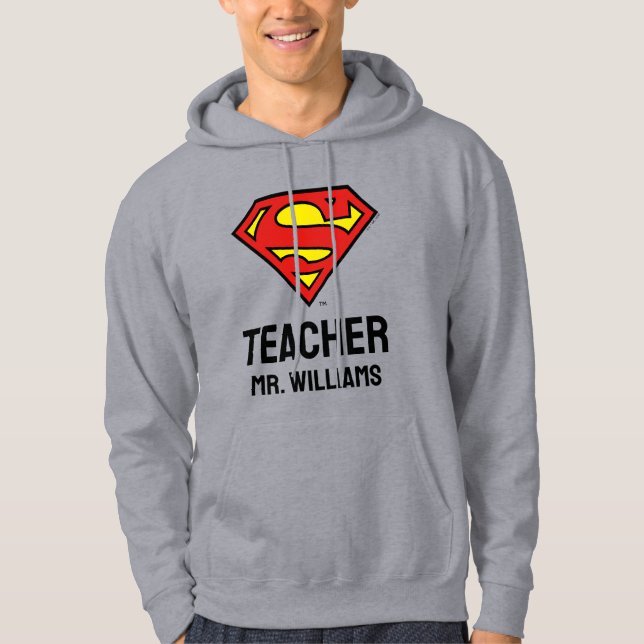 Veste À Capuche Logo Superman personnalisé de l'enseignant (Devant)