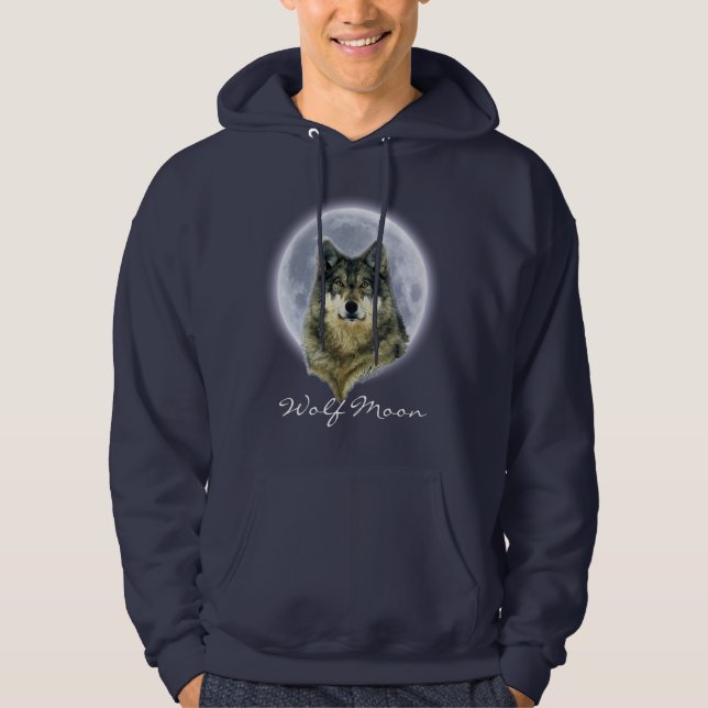 VESTE À CAPUCHE LOUP ET LUNE (Devant)