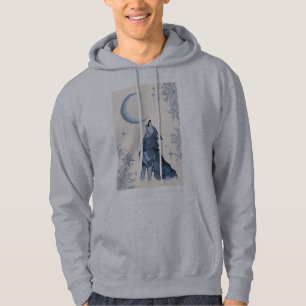 Veste À Capuche loup hurlant sur la lune