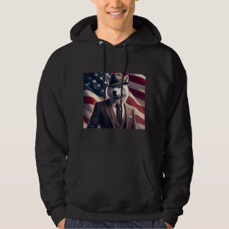 Veste À Capuche Loup patriotique