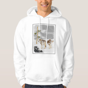 Veste À Capuche Loups en peinture sur neige - Art original de la f