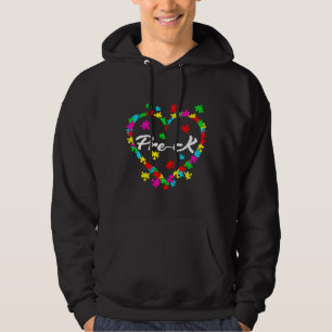 Veste À Capuche Love Autisme Pré K Sensibilisation sur l'autisme d