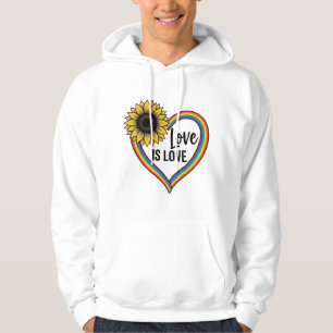 Veste À Capuche Love Is Love Tournesol Cœur Vintage Vector T-Shirt