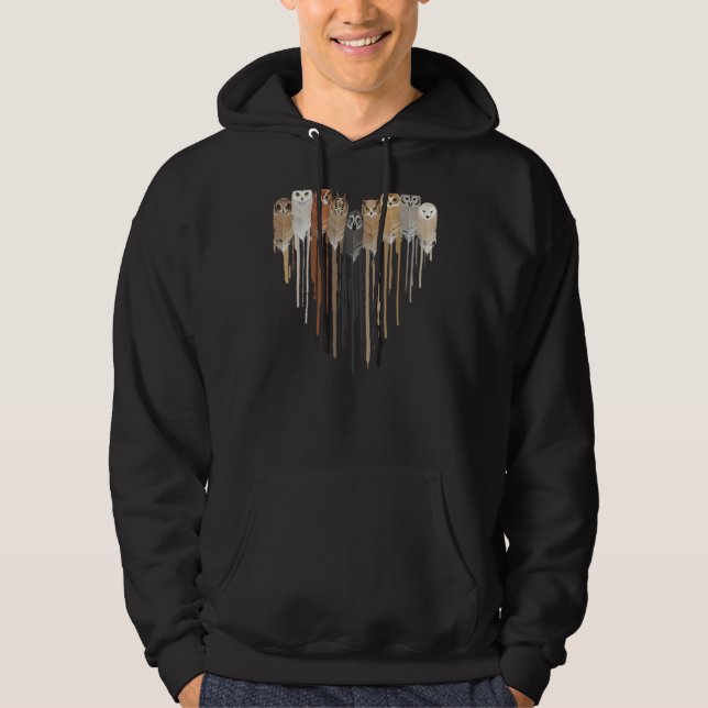 Veste À Capuche Love Owl Feather Heart Amérindien Amérindien Améri (Devant)