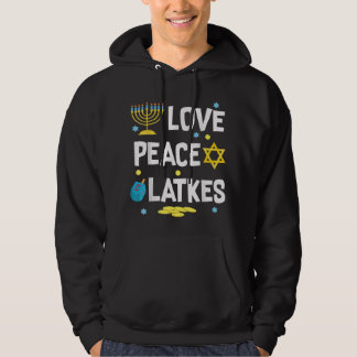 Veste À Capuche Love Peace Latkes Hanoukka Chanukah Jewish Funny G