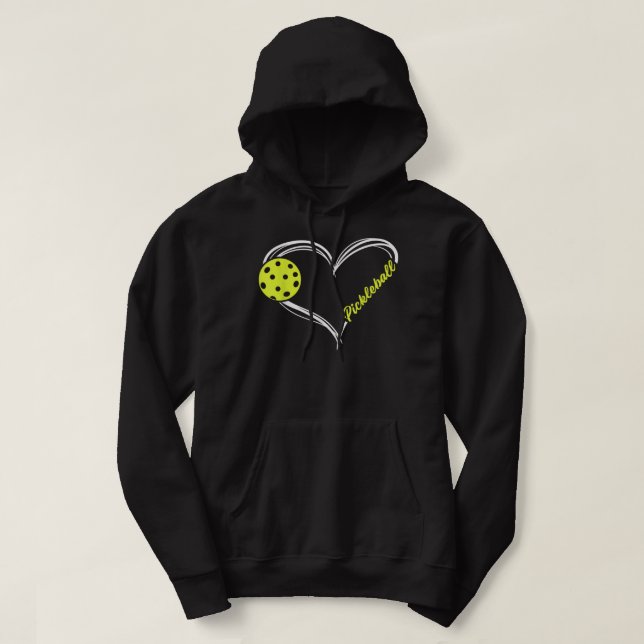 Veste À Capuche Love Pickleball - mignon match de pickleball, I lo (Design devant)