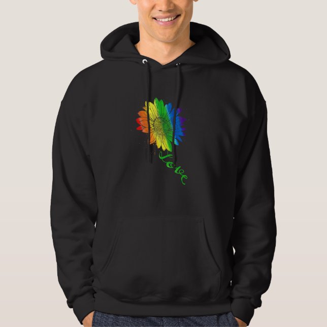 Veste À Capuche Love tournesol floral Lgbtq Gay pride drapeau arc- (Devant)