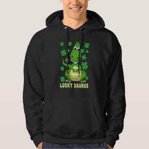Veste À Capuche Lucky Saurus Dinosaur Shamrock irlandais St Patric