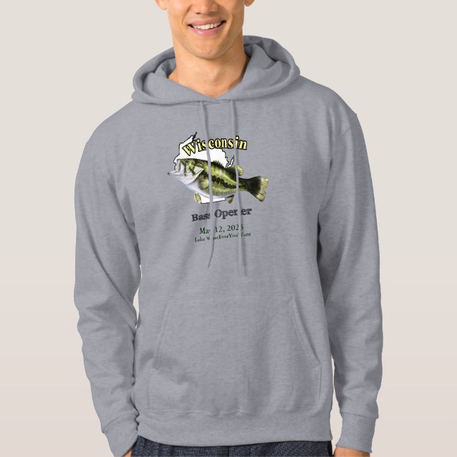 Veste À Capuche Lumière d'ouverture de basse du Wisconsin sur mesu (Devant)