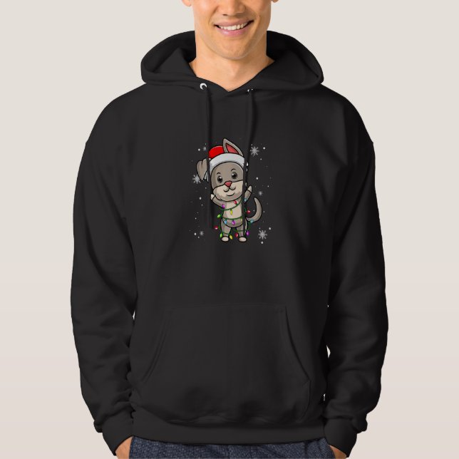 Veste À Capuche Lumières de Noël Bunny Led Santa Hat Noël (Devant)