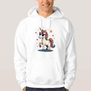 Veste À Capuche Lunettes de soleil arc-en-ciel licorne vintage Dab