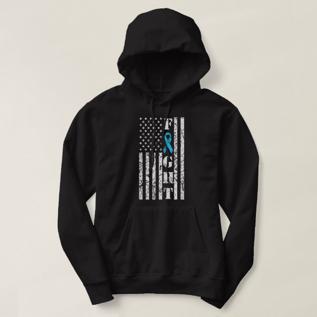 Veste À Capuche Lutter contre le cancer de la prostate Blue Ribbon (Design devant)