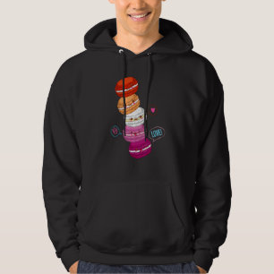 Veste À Capuche Macarons lesbiens Drapeau de la fierté lesbienne D