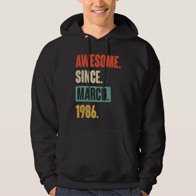 Veste À Capuche Magnifique Depuis Mars 1986 Anniversaire 37ème Déc (Devant)