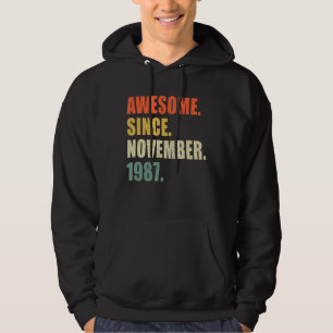 Veste À Capuche Magnifique Depuis Novembre 1987 35 Anniversaire