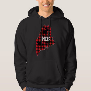 Veste À Capuche Maine ME État Rouge Plaid Remplissage Moose Chasse