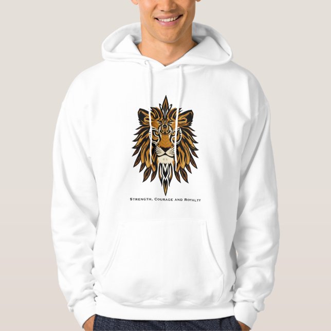 Veste À Capuche Majestic Lion Head Tribal Art - Bold Wildlife (Devant)